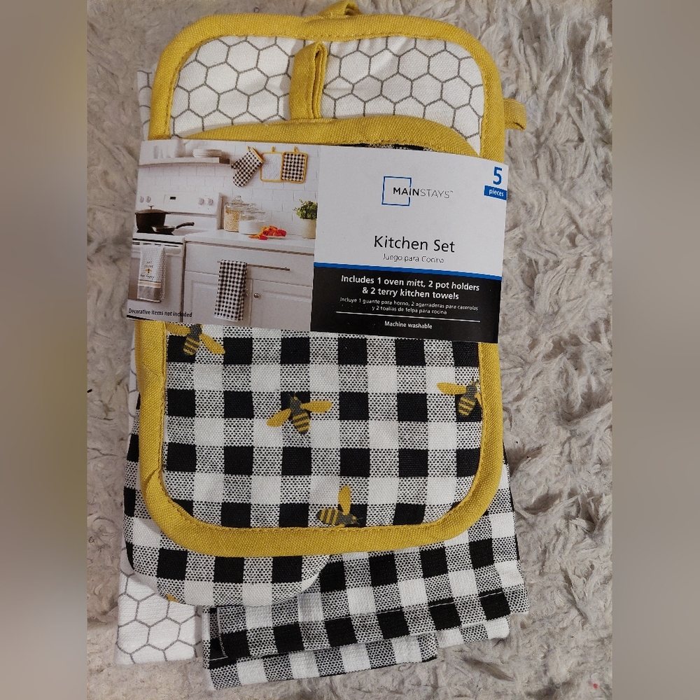 5 Piece Kitchen Set Bee Motif